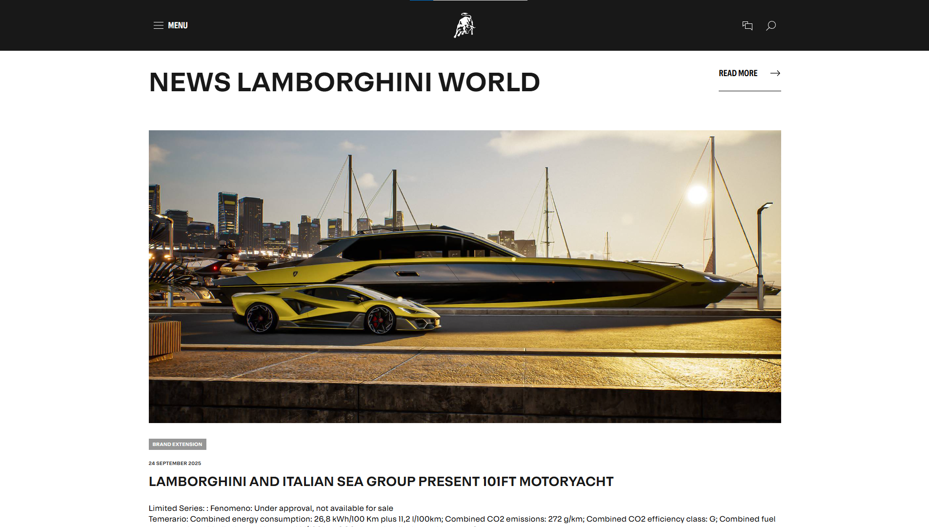 Lamborghini Website